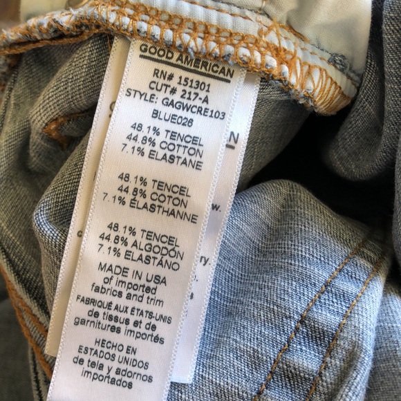 Good American Good Waist Raw Edge Skinny Jeans 2/26 - Picture 5 of 9